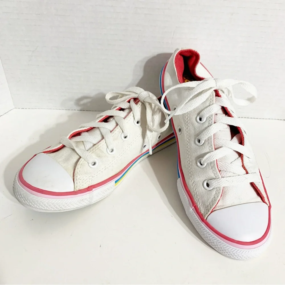 Converse Chuck Taylor All Star Canvas Sneakers Rainbow Stripes Size 3 Big Kids